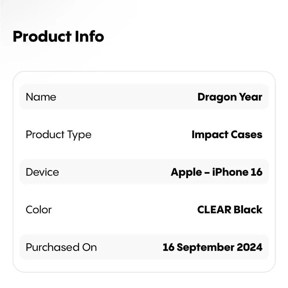 Casetify Dragon Year Impact Design Case for Apple iPhone 16, Clear/Black. New!.